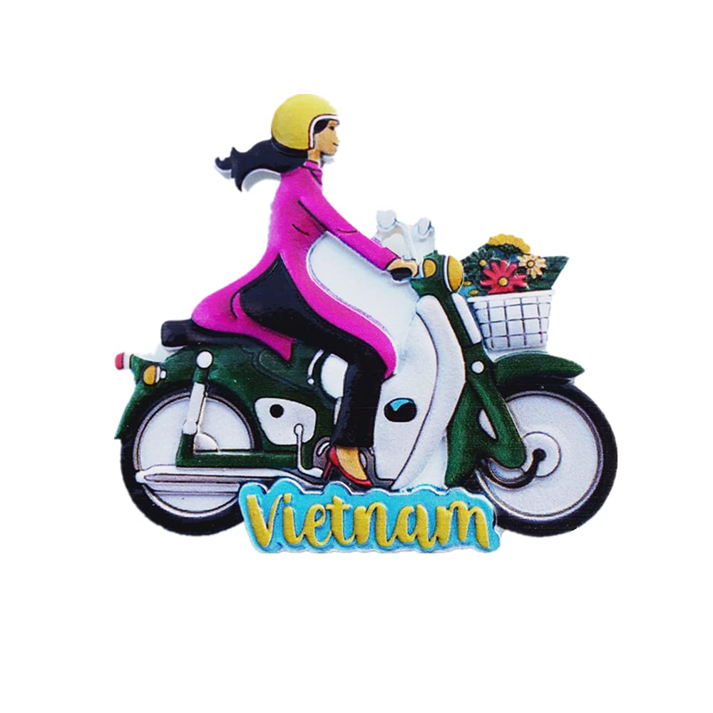 Muyu Magnet Girls Vietnam Motorcycle Fridge Magnet Souvenir Gift Home Kitchen Decoration 3D Magnetic Sticker Polyresin Craft