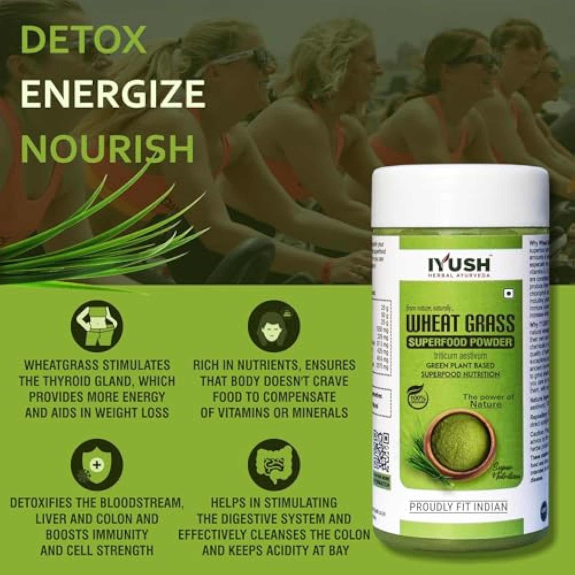 IYUSH Herbal Ayurveda Wheat Grass Powder Organic - 250gm