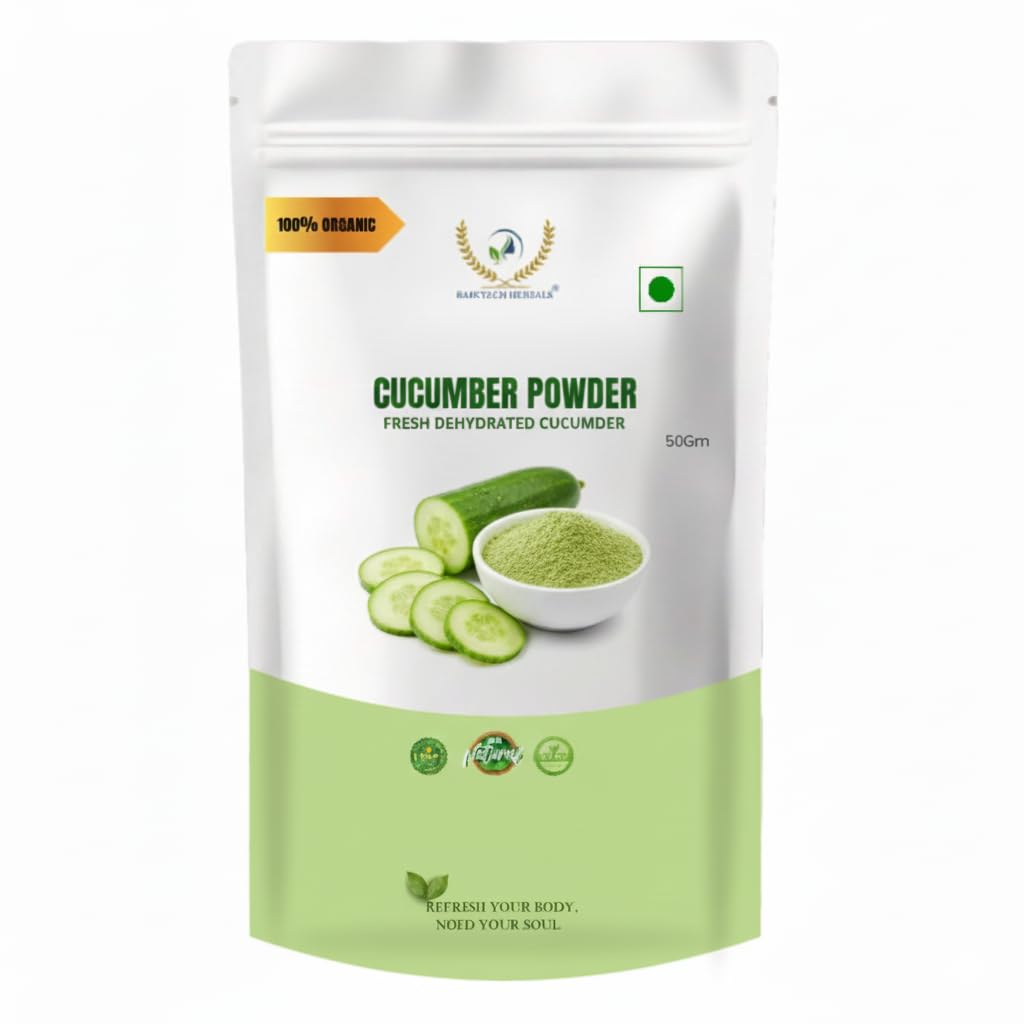 Raintech Organic Cucumber Powder (250g) - 100% Pure & Natural Cucumber Extract for Skin Care | Deeply Hydrates, Soothes Sunburns & Refreshes Dull Skin | Cooling Face Mask for All Skin Types