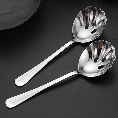 Miniatura 3 de Colador de acero inoxidable con ranuras, 2 piezas, cucharas de servir reutilizables, colador de cóctel, utensilios de servir reutilizables,