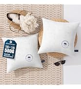 Phantoscope 18x18 Outdoor Pillow Inserts - Pack of 2 Waterproof Outdoor Throw Pillows with Webbin...