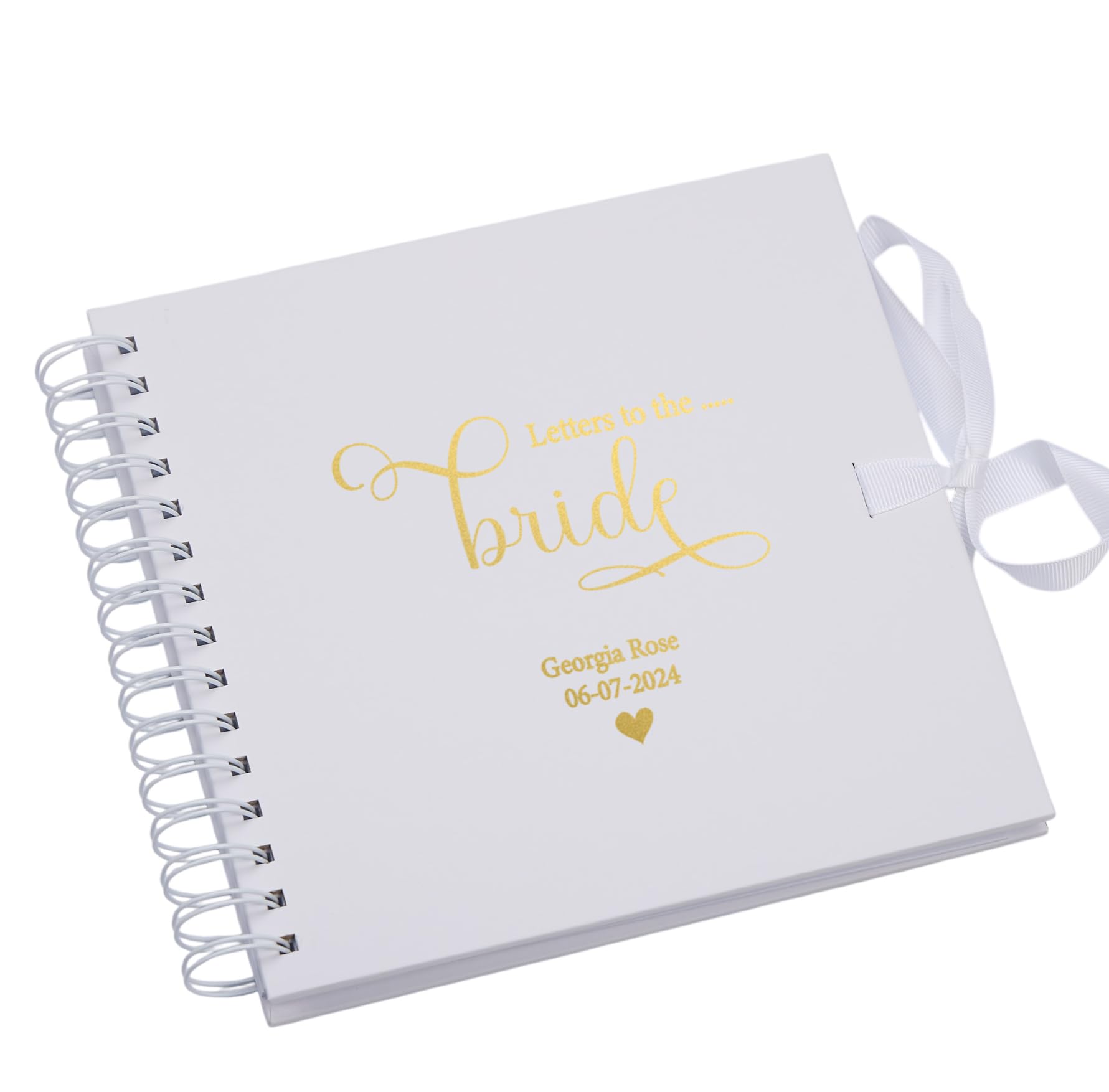 Ukgiftstoreonline White Personalised Letters To The Bride Scrapbook Or Photo Album Gift