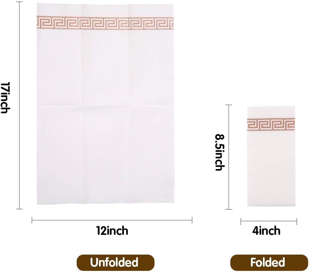 200 PACK Guest Towels Disposable Bathroom, Decorative Bathroom Napkins, Soft and Absorbent Disposable Dinner Napkins Linen Like for Kitchen, Parties, Weddings, Christmas Party(Rose Gold) : Health & Household