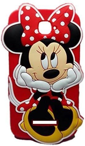 Alcatel One Touch Pop C7 Minnie Silicone Case,Bat King 3D Cute Cartoon Mouse Minnie Soft Silicon Rubber Case Cover for Alcatel One Touch Pop C7 OT-7040E/7040A/7040X/7040F/7040D(Minnie Red)