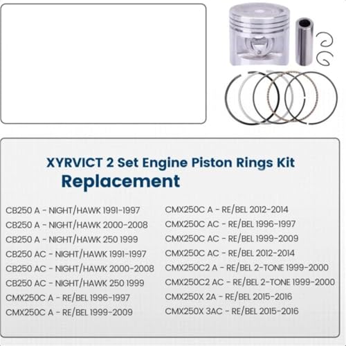 Kit segments piston moto 53mm contre perte puissance CA250 - 5