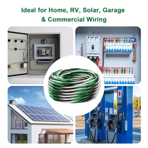 10 AWG THHN Wire 100FT 3-Color Set (Black/White/Green) Stranded Copper, Pre-Twisted Conductors, THHN/THWN-2 Rated, 600V, Nylon Jacket for Conduit, Residential & Commercial Wiring by XRDS -RF - Used condition - Image 5