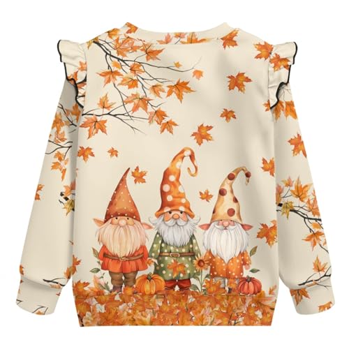 Girls Crewneck Pullover Sweatshirt 1-8T Thanksgiving Kids Casual Sweatshirt Ruffle Long Sleeve Shirt Clothes2