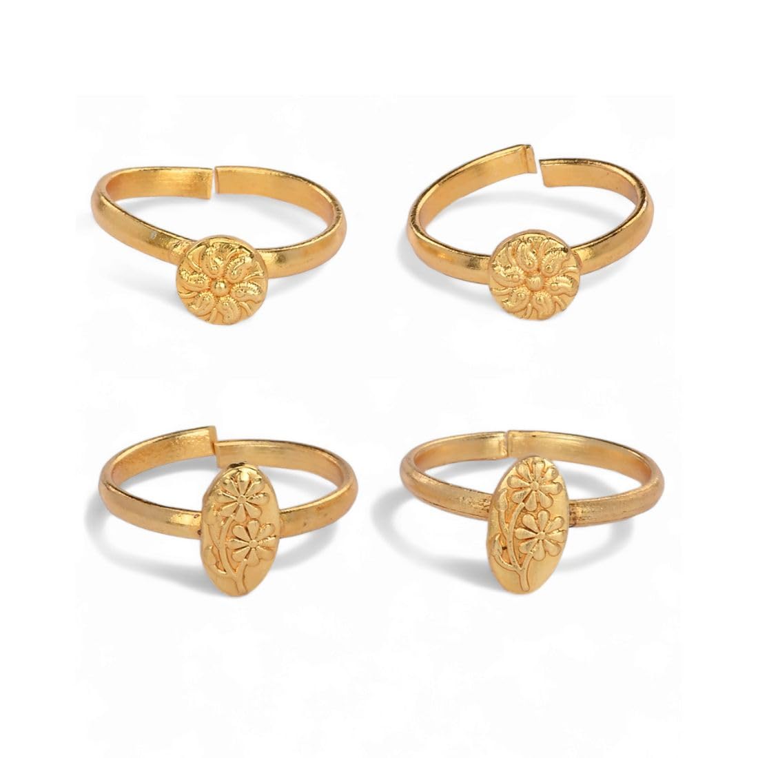 aanyacentric Combo of 2 Pair Toe Rings Adjustable Trendy & Fashionable Accessories-picture-30