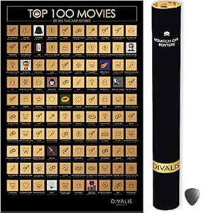 Divalis Filmposter Rubbeln – Top 100 Filme Poster – Film Rubbel Poster – Filme die Man Gesehen Haben Muss – 100 Filme…