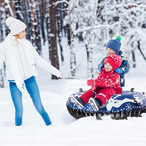 image for SKL Snow Tube, 47 Inch Inflatable Snow Sled for Kids and Adults, Heavy