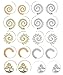 GUUTUUG 10 Paar Spirale Creolen Set für Frauen Mädchen Vintage Tribal Swirl Gold Silber Ohrringe (20 Stck)