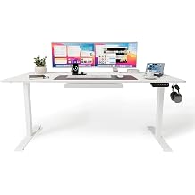 Uprise Comfort  ift Motorlu Y kseklik Ayarl  Masa 72 121 cm - Beyaz Beyaz Ayak/Beyaz Tabla, 140x70 cm