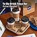 FMP Brands 4 Cup Disposable Drink Carrier Trays, 45 Pack Compostable Pulp Fiber Cup Holder for 8-32 oz Cup, Durable to Go Coffee Cup Holders for Delivery Service, Uber Eats
