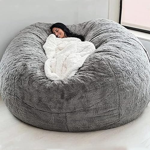 WSZGRJDM 5FT Funda para Puff (sin Relleno) Puff para Salón, Grande Redonda Suave Esponjosa de Terciopelo Fotovoltaico Lavable para Sofá(2)