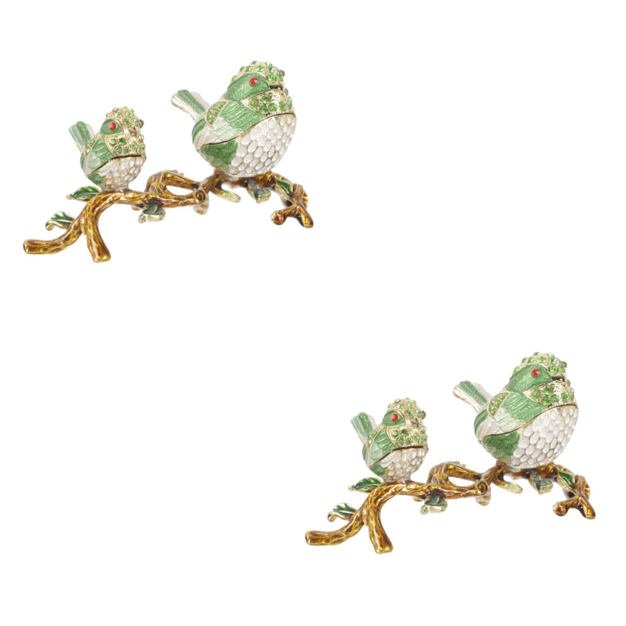 Lot De 2 Boîtes À Bagues En Forme D'Oiseau Décoration D'Intérieur Porte-Bijoux Boîtes À Bibelots Figurines D'Oiseaux Étuis À Bagues Porte-Bagues Étuis À Bijoux