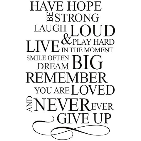 Home Find Have Hope Be Strong Laugh Loud Play Hard Live in The Moment Inspiring Quotes Arts Decals Inspirational Lettering Vinyl Wall Stickers for Study Office Living Room 20.8 inches x 33 inches Cover