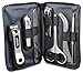 Seki Edge Adonis Grooming Kit (G-3022) Mens Grooming Kit - 7 Piece Manicure & Pedicure Nail Kit with Nail Clippers, Nail Nippers, Nose Scissors, Nail File, & Tweezers in Travel Case