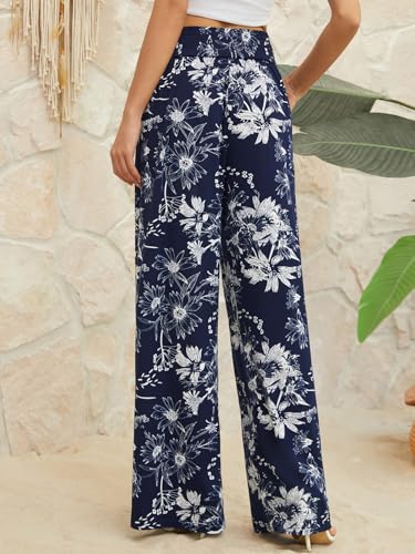 QIANXIZHAN Women's Boho Pants, Wide Leg High Waist Harem Pants Hippie Yoga Clothes with Pockets2