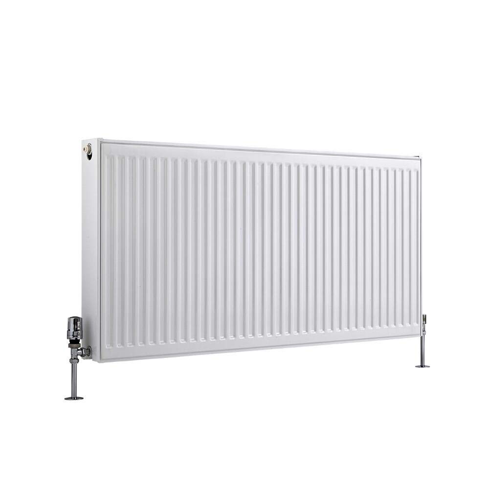 Milano White Compact Type 22 Horizontal Double Panel Convector Radiator - 600Mm X 1200Mm