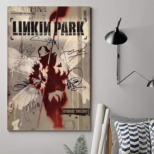 Generisch Linkin Poster Park Rock Band Music Album Vintage Hybrid Theory Cover Für Zimmer, Ästhetische Leinwand-Wandkunst, Schlafzimmer-Dekor Posters 12x18inch(30x45cm)