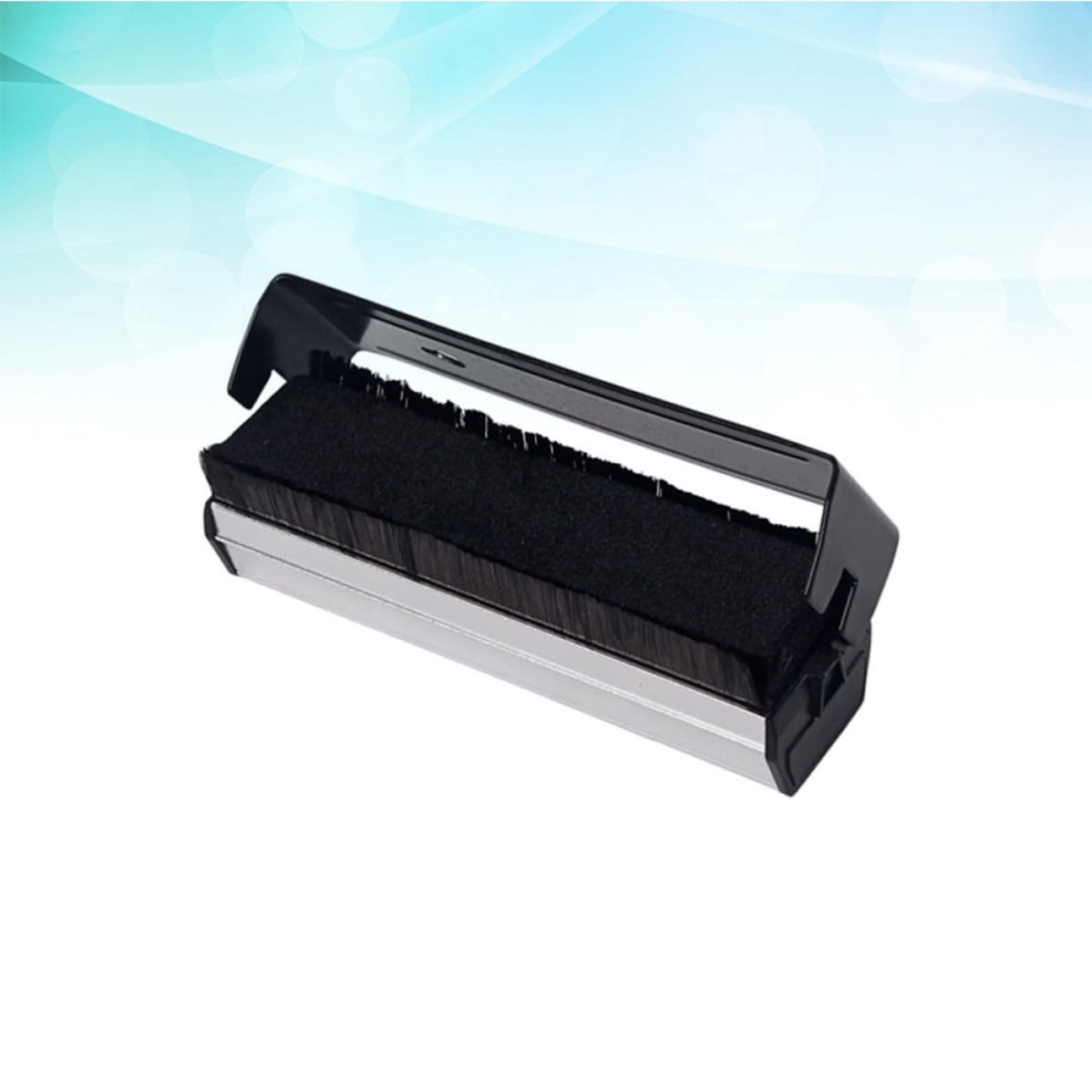 ibasenice Cepillo de Limpieza para Fonógrafo de Aleación de Aluminio Negro Función Antiestática y Elimina Polvo para Tocadiscos de Vinilo