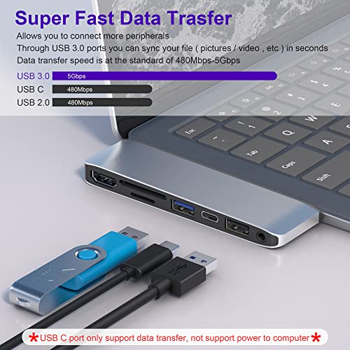 Surface Laptop 2 Docking Station, Microsoft Surface Laptop 2 Usb Hub With 4K Hdmi, Usb 3.0, Usb C, Usb 2.0, Sd Card Slot, Tf Card Slot, 3.5 Audio Port, Only For Surface Laptop Gen 1 Gen 2 #TOP3