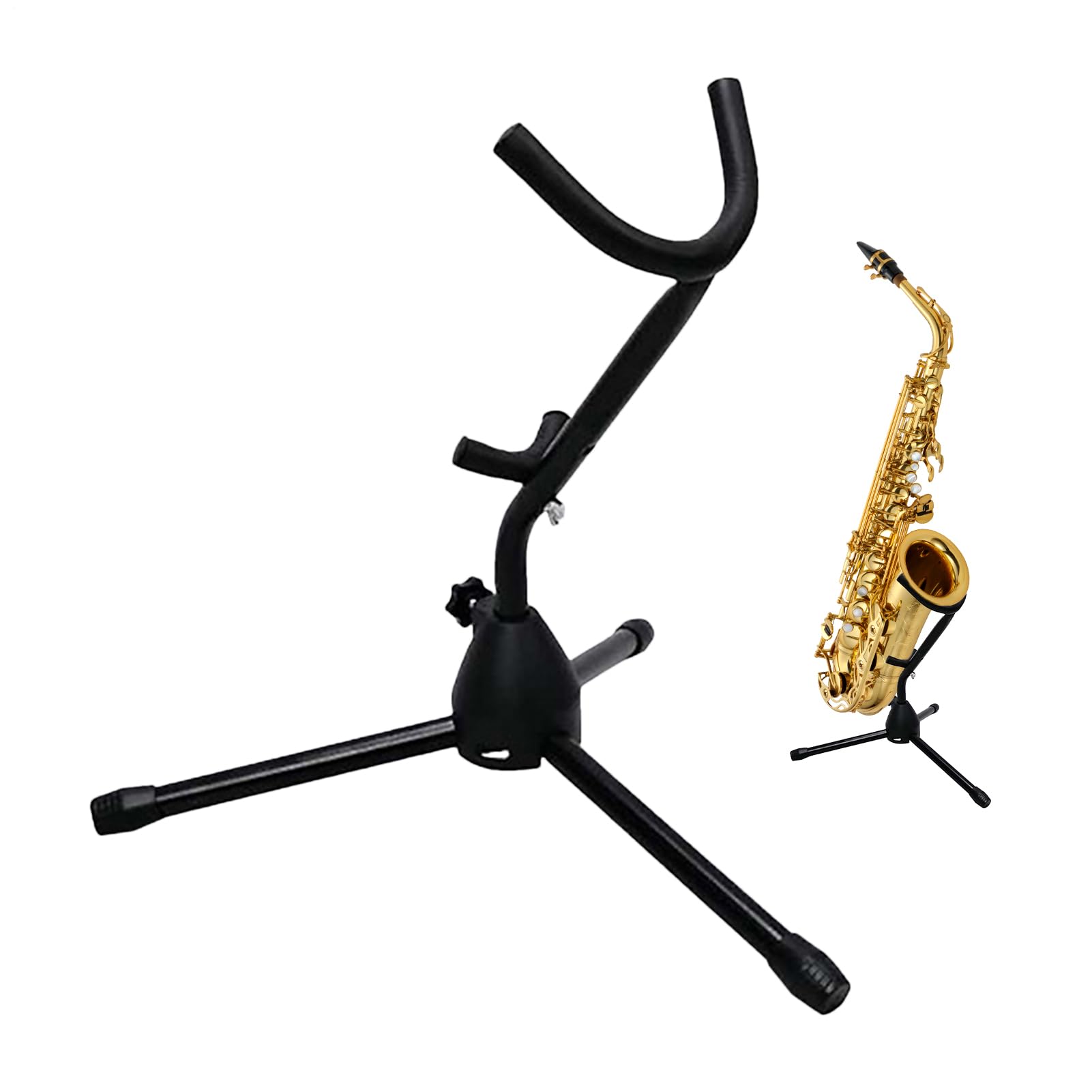 Saxophonständer Für Alt-Saxophon, Tragbarer Saxophon Dreibein Zusammenklappbar, Stabiler Halt Verstellbarer Halter Für Orchesterstudioheimbandschule