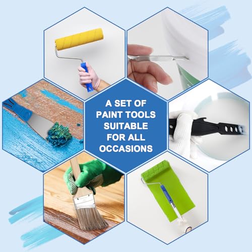 Rhibak Paint Roller Kit with Extension Pole, 27 Piece Set, 2 to 4 Ft Pole, 4"9" Paint Rollers, Paint Brushes Set for Professional Painting,House Paint Roller for All Latex and Oil Paints & Stains by Rhibak - Image 6