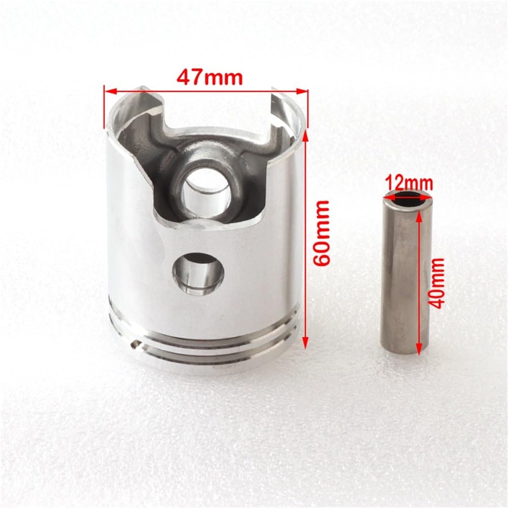 pist. Kit pistone for moto e scooter da 47 mm con anello di guarnizione, perno 12, adatto for motore a 2 tempi PW80 JOG 70 cc 1pe40qmb