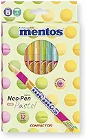Caneta Hidrográfica, Neo Pen Gigante, Mentos, 12 Cores Pastel, Compactor, Blister