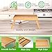 Fibogollo 2 Pack Bamboo Bed Tray Table with Folding Legs,Breakfast Trays,Serving Tray for Food and Snack,Laptop Trays for Working(Natural)