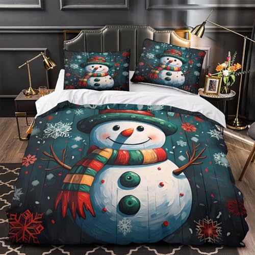Chiots de Noël Housse de Couette Lit King 220x240 Microfibre Ultra Douce 3D