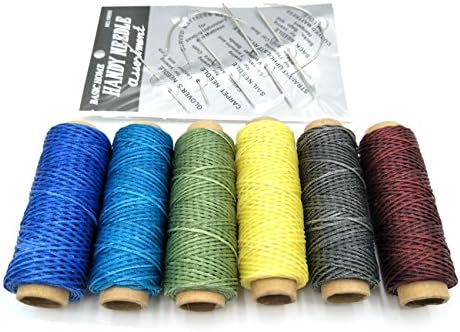 Innetoc 6pcs Waxed Thread for Leather Sewing Leathercraft Tool Stitching Cord Set