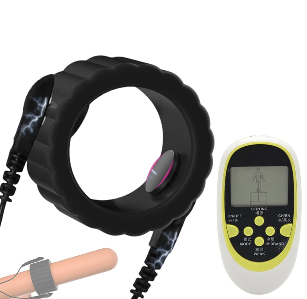 コックリング 電気ショック ペニスリングペニス拘束具 男性用 シリコン 電動バイブ sm拘束具組み合わせセット 大人のおもちゃ アダルトグッズ (組み合わせセット D)