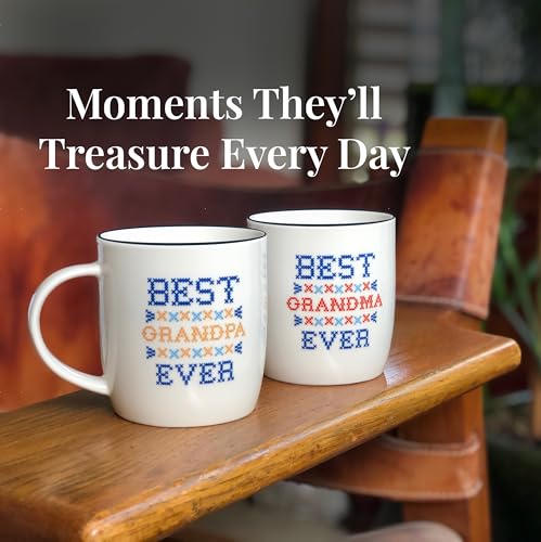 Triple Gifffted Worlds Best Grandparents Coffee Mugs Gift Set, 13oz Ceramic - Image 3