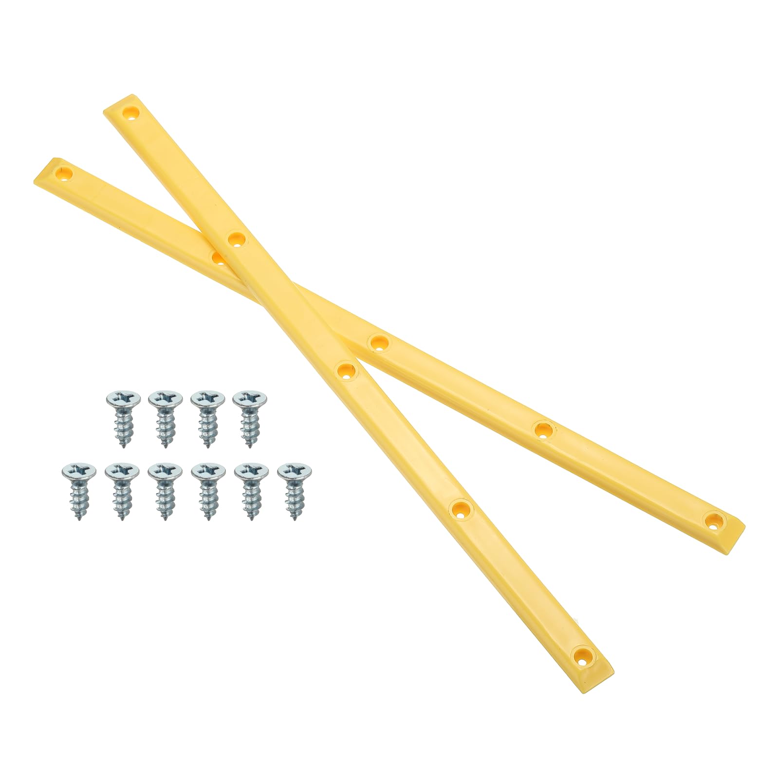 PATIKIL 1 Pair Rib Bones Rails, Stable and Flexible Skateboard Rails for Deck with Screws Reduce Friction for Long Board Skateboard(Yellow)