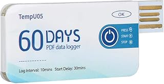 Single Use Temperature Recorder, Disposable USB Temperature Data Logger Recorder Refrigerator Thermometer, PDF Report Storage TempU05