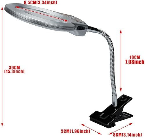 Miniatura 2 de LEEMASING - Lupa de escritorio con lente grande, con luz LED para leer, pasatiempos, manualidades u otros bricolaje
