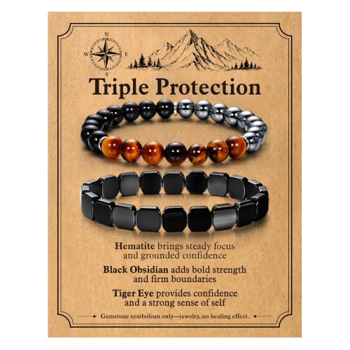Image of Turandoss Natural Stone Bracelet for Men, Layered Mens Bracelets