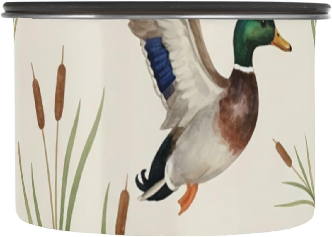 Duck and Reeds Coffee Canister with Lid Airtight Food Storage Containers 17oz Stainless Steel Canisters Kitchen Food Organizer for Beans, Cereal, Pasta, Flour, Sugar, Snacks