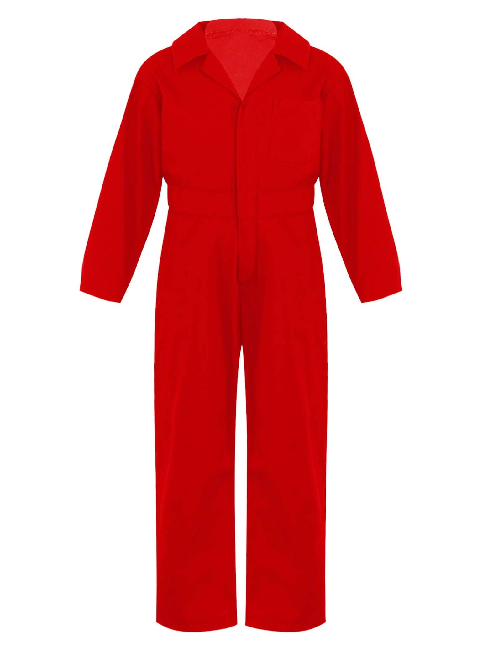 Combinaison Travail Salopette de Travail Enfant Garçon Fille Uniforme Unisexe Zippé 5-16 Ans
