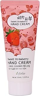esfolio Sweet Strawberry Hand Cream – Moisturizing Hand Lotion, Hydrating & Nourishing Cream for Dry Hands, Fast-Absorbing, Non-Greasy, Soft & Smooth Skin Care (3.38 OZ/100ML)