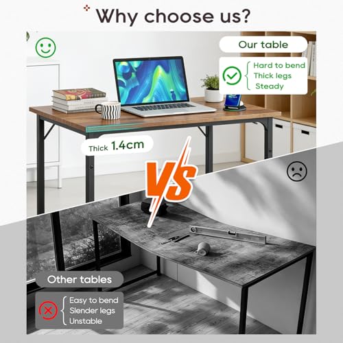 Image of BestOffice Computer Desk,Home Office Desk, Modern Simple Style for Home Office Study Writing (Vintage, 32 Inch)