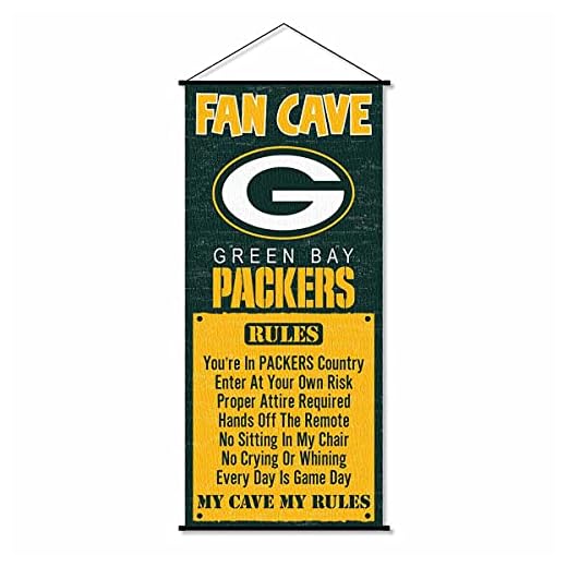 WinCraft Green Bay Packers Man Cave Fan Banner Wall Door Scroll