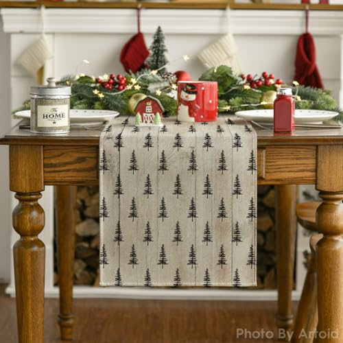 Image of Artoid Mode Xmas Tree Christmas Table Runner Home Party Decor 13x72 Inch