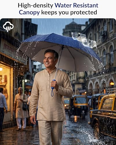 Image of Destinio Umbrella for Women, Umbrella for Men - Automatic 3 Fold Windproof with Travel Cover with Auto Open and Close