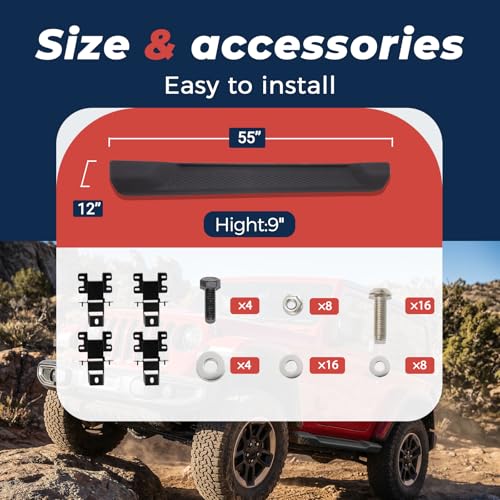 Estribos laterales negros para Jeep Wrangler JL 2018-2026 miniatura 6