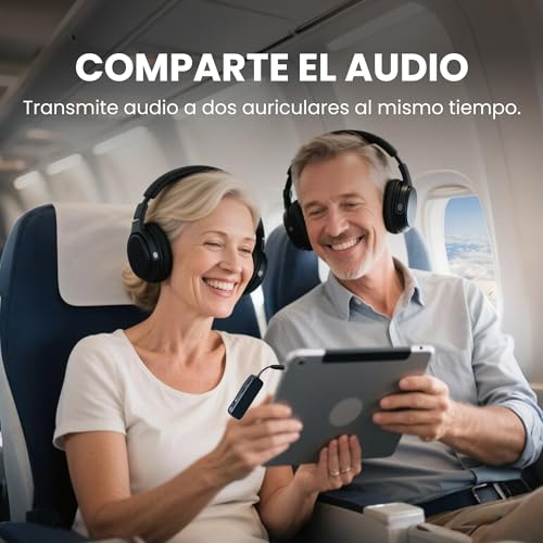 Miniatura 4 de Avantree Relay Adaptador Bluetooth 5.3 Para Avión Con Qualcomm Aptx Adaptive, Compatible Con 2 Airpods O Auriculares, 20 H De Batería, Transmisor De Audio 3,5 Mm Aux Para Viaje, Vuelo, Gimnasio