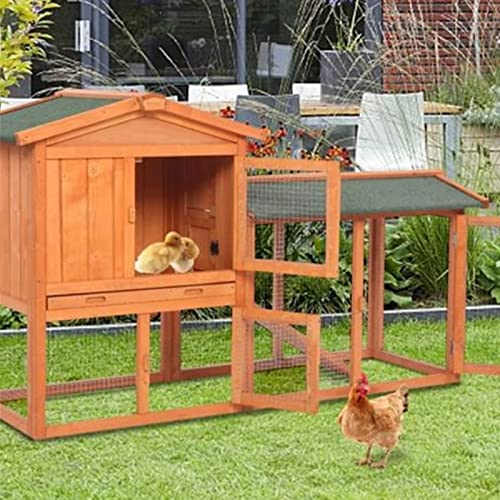 Kaninchenstall Aus Holz Im Freien Hühnerstall Mit Abnehmbarem Tablett Und Auslauf Großes Haus Hase Henne Kleintierkäfig… – Bild 7