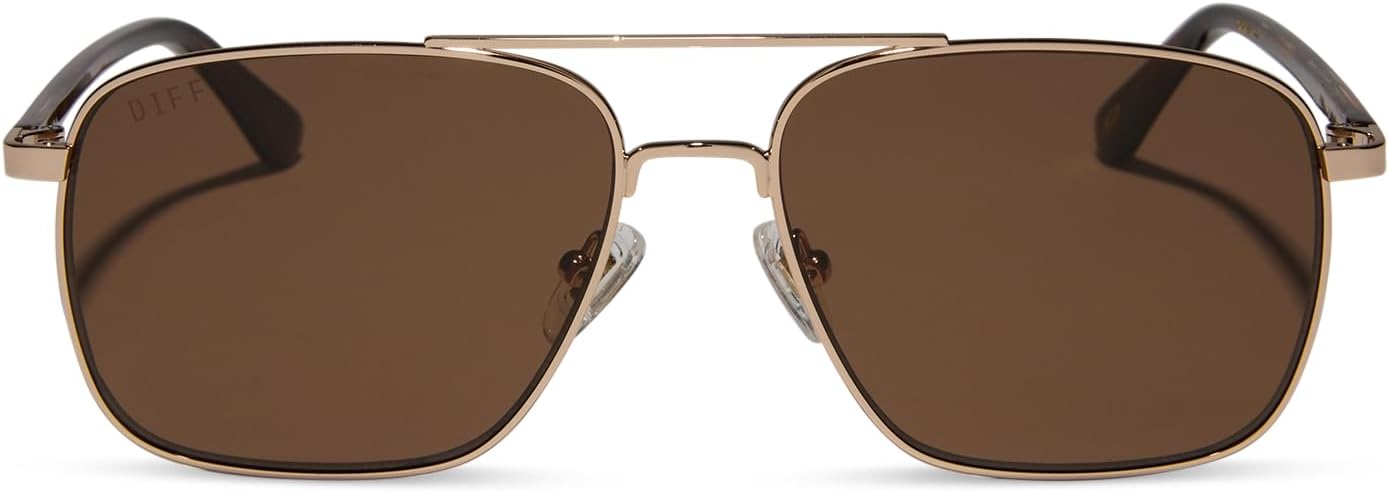 DIFF Yellowstone Sunglasses Rip Wheeler Designer Oversized Navigator Sunglasses for Men and Women UV400 Polarized Protection, Western Gold + Marbled Brown w/Bold Brown - Image 3